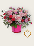 Flower - Pink Rose and Carnation Arrangement - Mixed Flower Bouquet Same Day Nashville Delivery