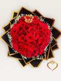 Luxury Red Rose Crown Bouquet - Premium Red Roses Bouquet Nashville