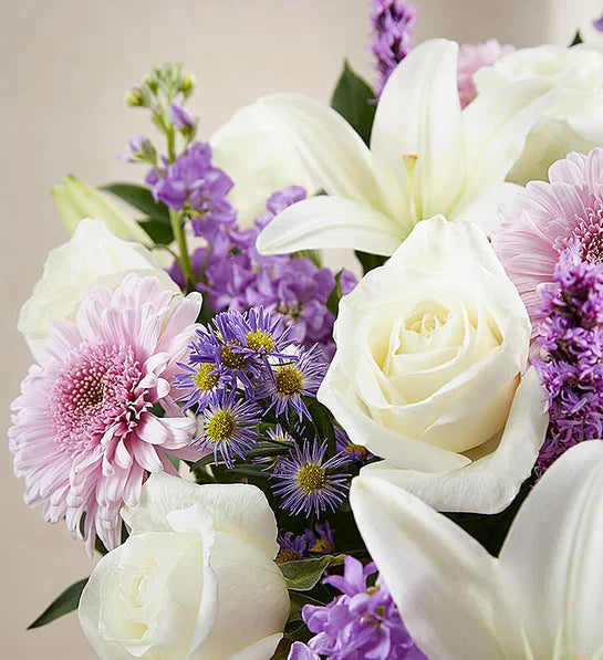 Lavender & White Lily Sympathy Bouquet