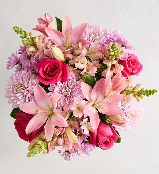 Mother’s Embrace Bouquet - Pink Roses & Lilies  - Delivery  Same Day Mother’s Day Nashville