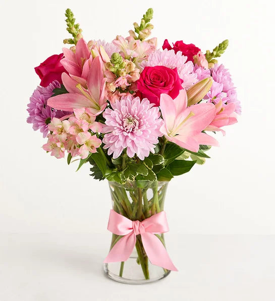 Mother’s Embrace Bouquet - Pink Roses & Lilies  - Delivery  Same Day Mother’s Day Nashville