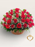 Flower -  Red Rose and Lily Basket - Mixed Flower Arrangement Nashville Area