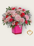 Light and Hot Pink Rose Arrangement - Two Tone Pink Bouquet Same Day Delivery Nashville
