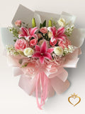 Flower - Pink Stargazer Lily Bouquet - Fresh Lilies Hand Wrapped Nashville