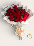 24 Red Roses bouquet - Hand Tied Rose Bouquet Same Day Delivery Nashville