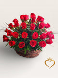 Red Rose Basket Arrangement - Country Style Flower Basket Nashville