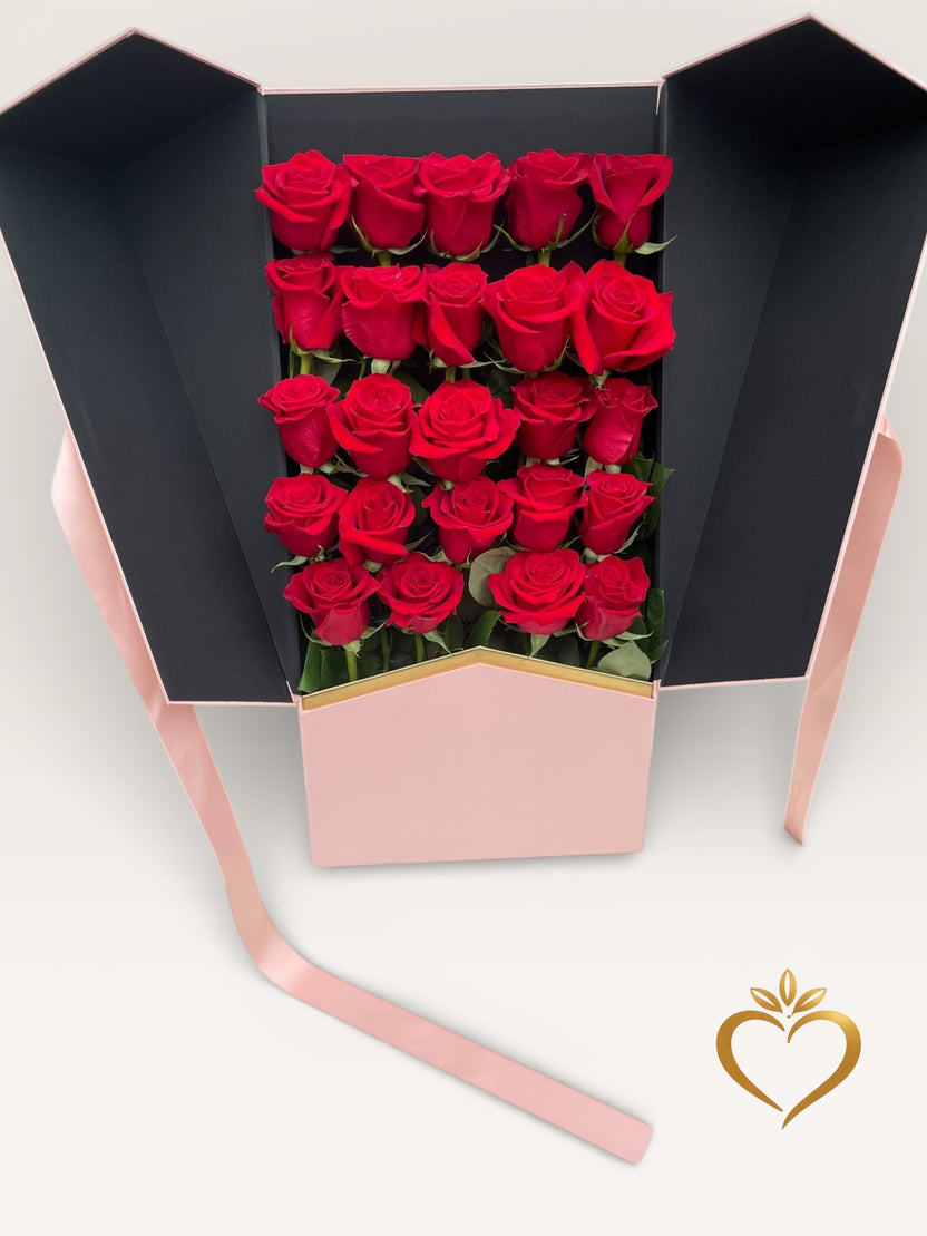 Luxury Red Rose Box Arrangement - Premium Roses in Keepsake Box Nashvi ...