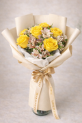 6 Yellow Roses & Alstroemeria Bouquet – Spring Flower Arrangement | Nashville Delivery