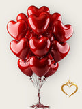 Red Heart Balloon Bouquet (12 Balloons)