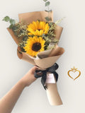 Sunflower Bouquet - 2 Fresh Sunflowers with Baby's Breath Same Day Delivery Nashville