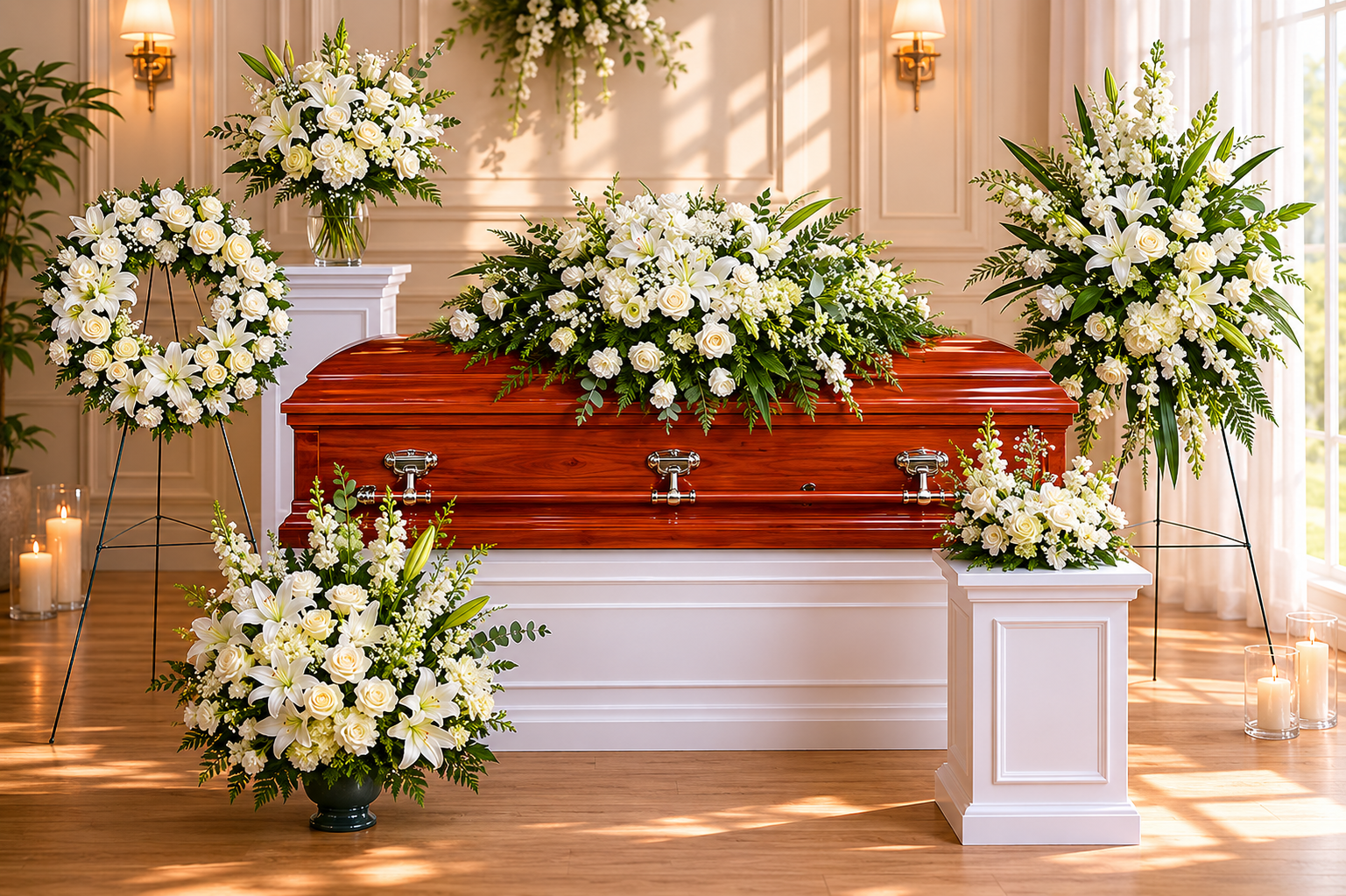 White Rose & Lily Funeral Collection