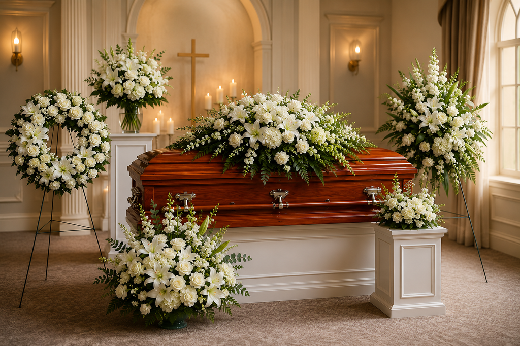 White Rose & Lily Funeral Collection
