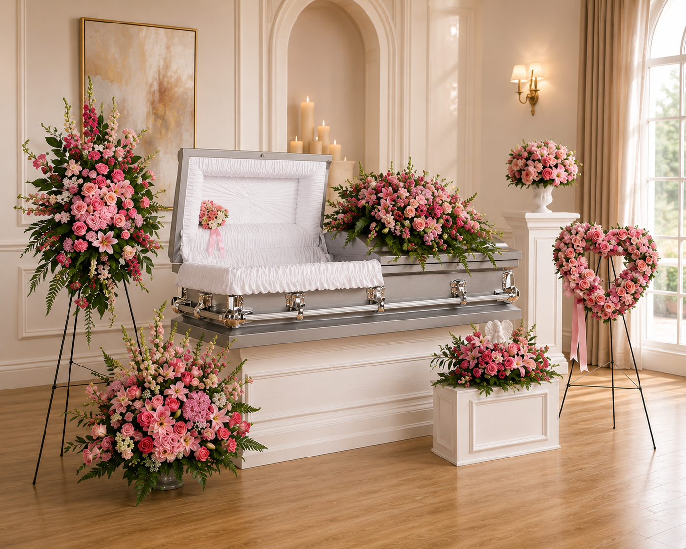 Beautiful Memories Collection - Pink Rose Funeral Collection
