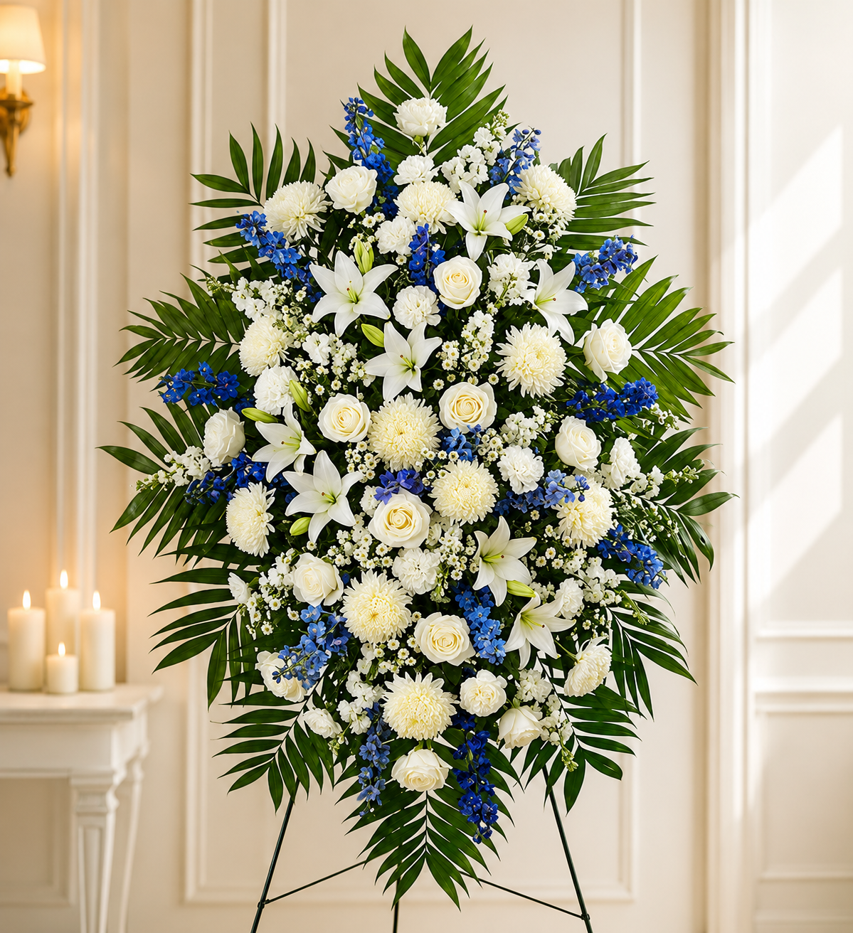 Blue & White Standing Sympathy Spray