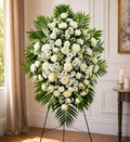 Pure White Standing Funeral Spray