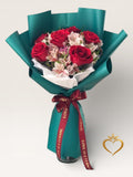 Premium Mixed Rose Bouquet - Red Pink White Roses Nashville Flower Delivery
