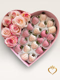 Heart Shaped Chocolate Strawberries - Pink Berry Gift Box Nashville