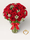 Flower - Large Red Rose Bouquet 36-40 Premium Roses Same Day Delivery Nashville | Grand Gift